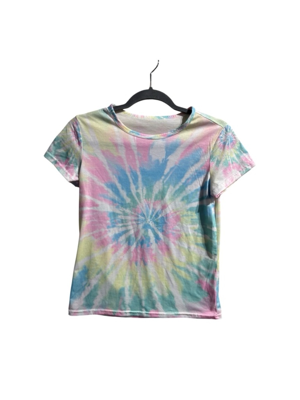 Girls Tie Dye T Shirt Size 12 Pastel Pink Blue Green Short Sleeve